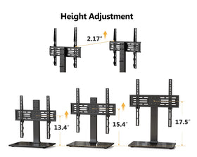 Height adjustment feature shown to adapt to different viewing angles.