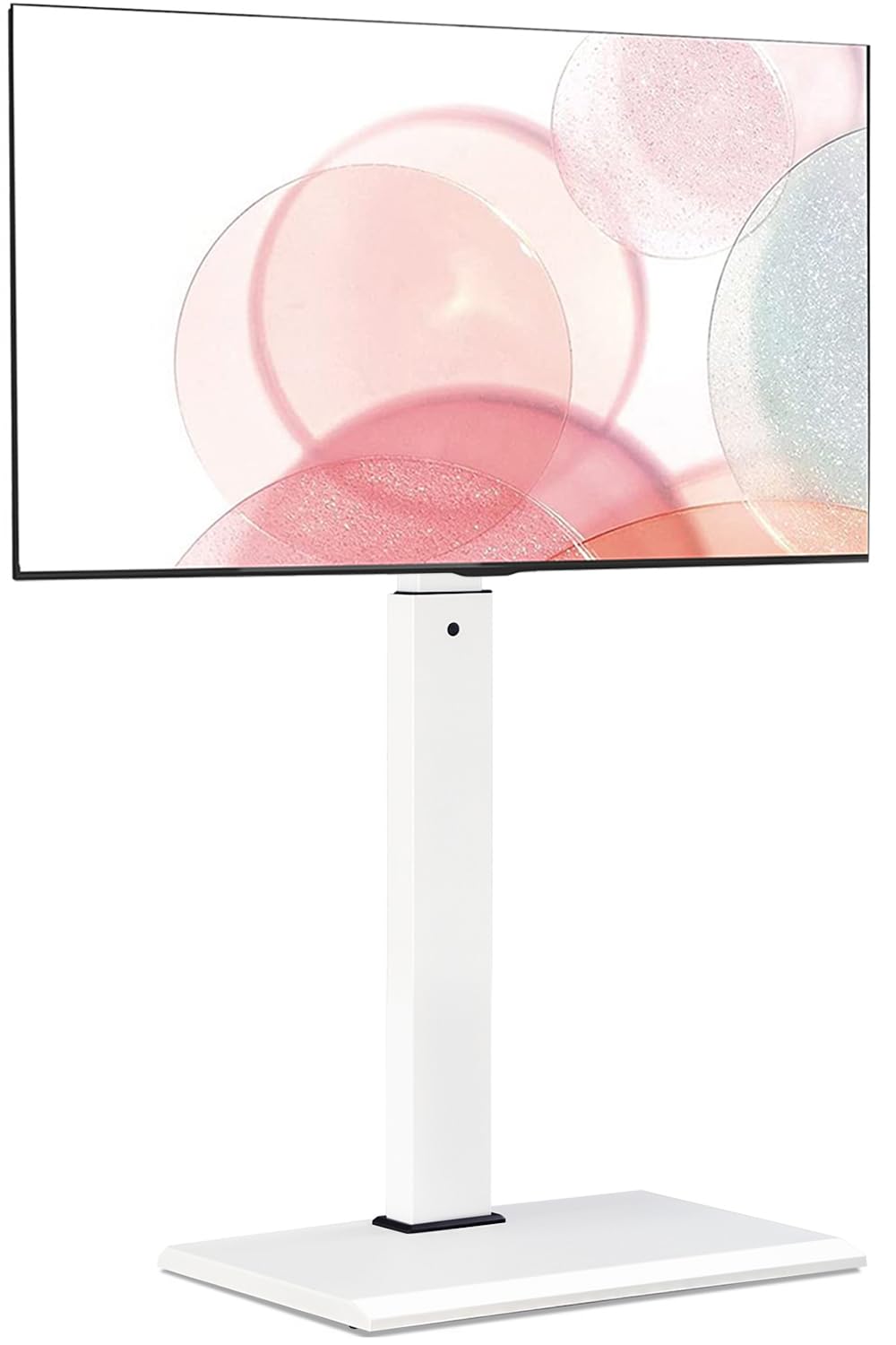 FITUEYES iron base floor TV stand with a stable base for secure TV placement.