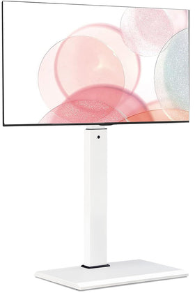 FITUEYES iron base floor TV stand with a stable base for secure TV placement.