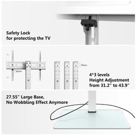 FITUEYES ivory white finish complements modern decor while supporting practical TV setup.