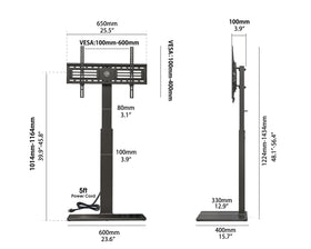 FITUEYES lifestyle image in living room showing tidy setup and no wall drilling needed