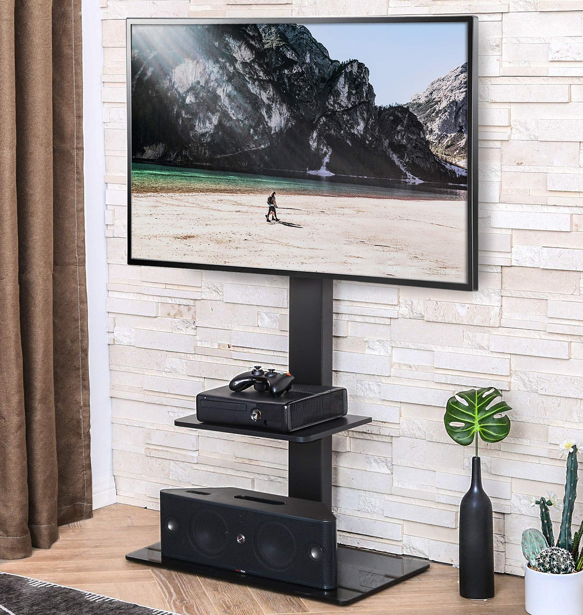 FITUEYES 30-degree swivel range improves living room viewing