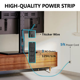 FITUEYES built-in power outlets provide easy access for peripherals.