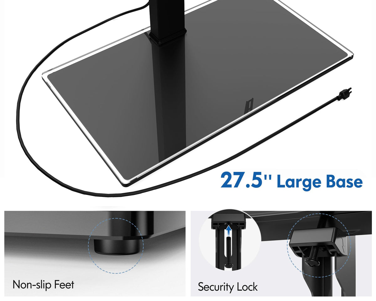 FITUEYES VESA-compatible design supports most 50-85 inch TVs up to 800x600.