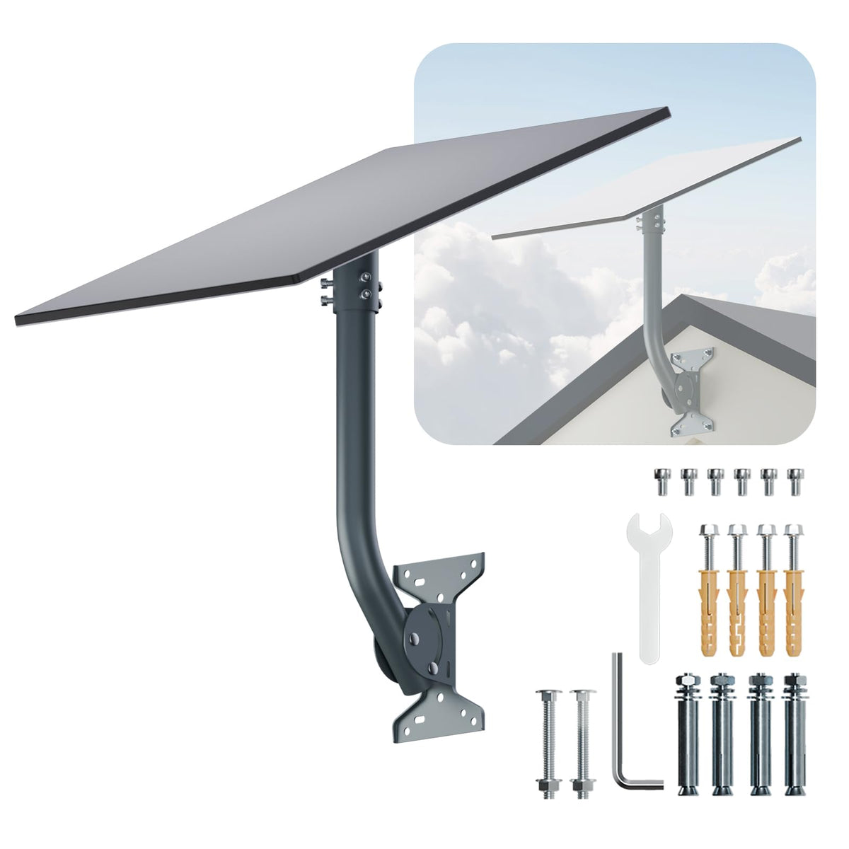 FIUTY front view of complete mount kit showing sturdy design and weather resistance