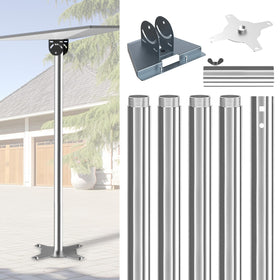 FIUTY Starlink Gen 3 pole mount angled view illustrates versatile 360° rotation for signal alignment.