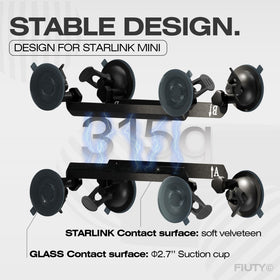FIUTY Starlink Mini suction cup mount with angled adjustment for optimal alignment.