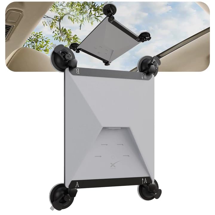 FIUTY Starlink Mini suction cup mount on car window for stable signal during travel.