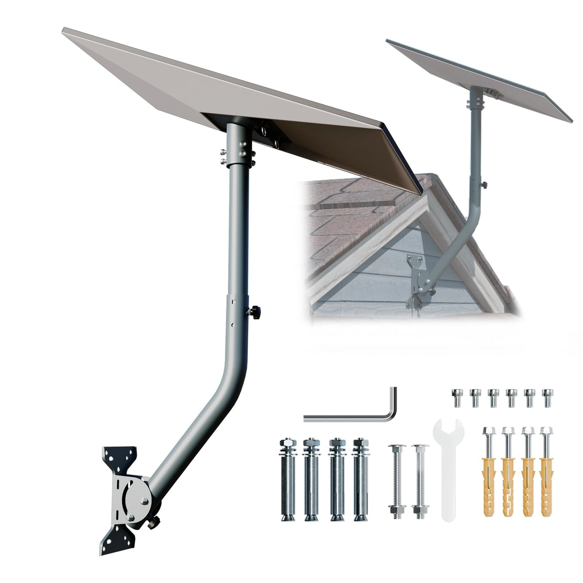 FIUTY front view of mount installed with Starlink showing secure support