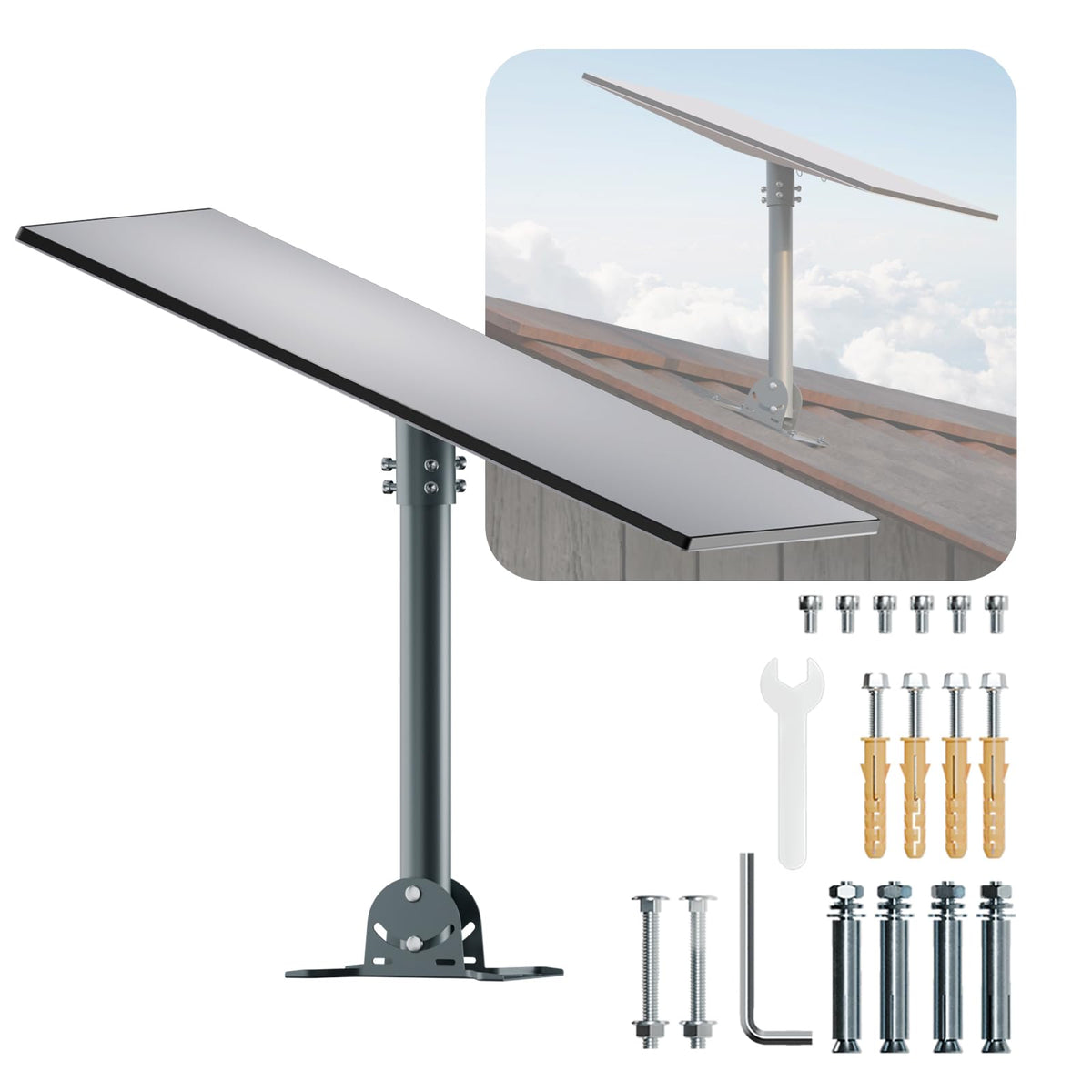 FIUTY front view of V3 mount showing solid base and straight arm for secure installation