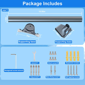 FIUTY organized hardware kit laid out showing included screws and wrench for easy setup