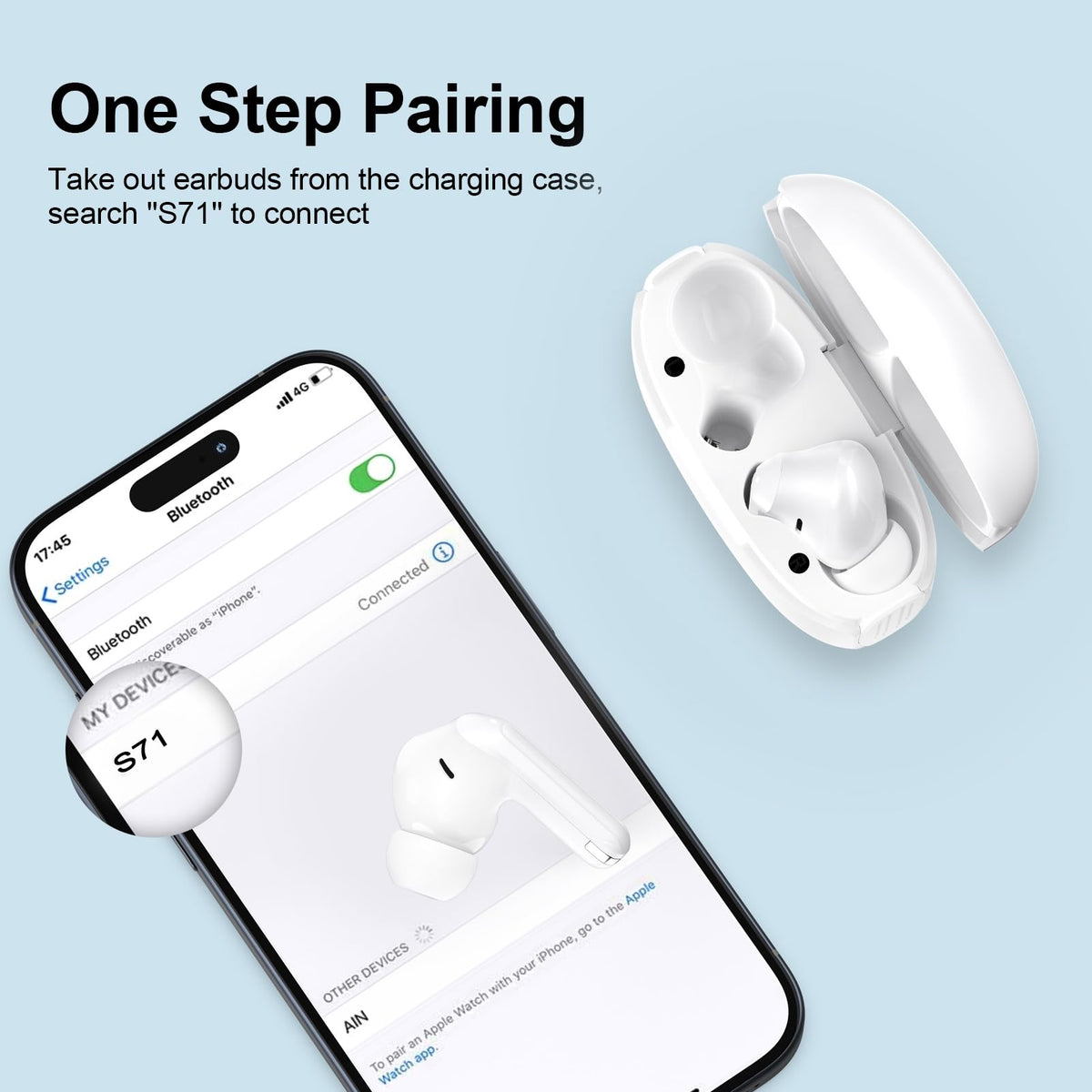 FiveBox Earbuds ergonomic semi in-ear design for all-day comfort.