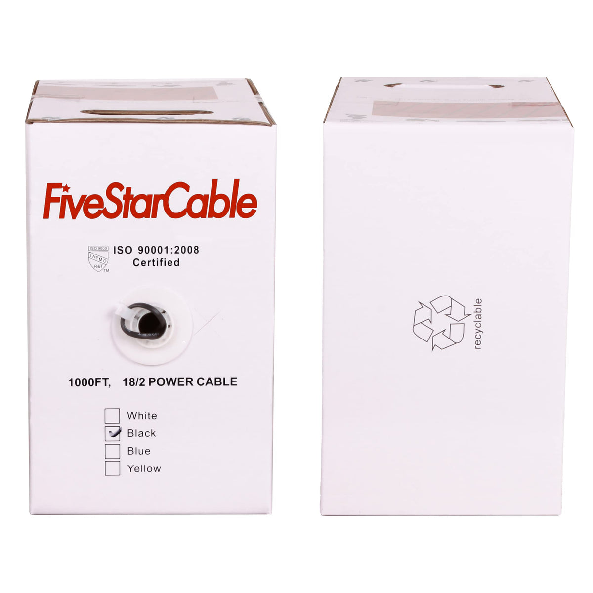 FiveStarCable 18 AWG pull-box spool offers 1000 ft of cable for large projects.