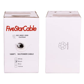 FiveStarCable 18 AWG pull-box spool offers 1000 ft of cable for large projects.