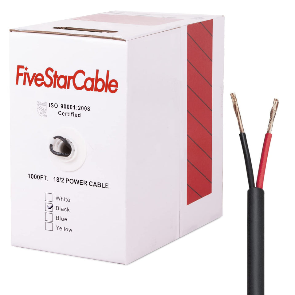 FiveStarCable 18 AWG low-voltage wire for inside installation, enabling clean, reliable connections.