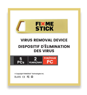 FixMeStick Gold packaging box showing contents for quick setup