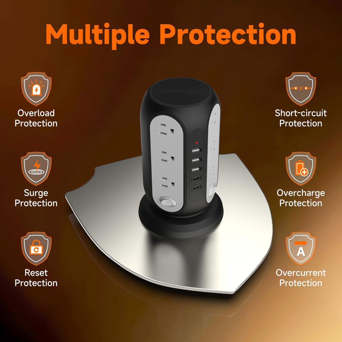 FIYQVXK surge protection helps safeguard devices during outages at home or office.