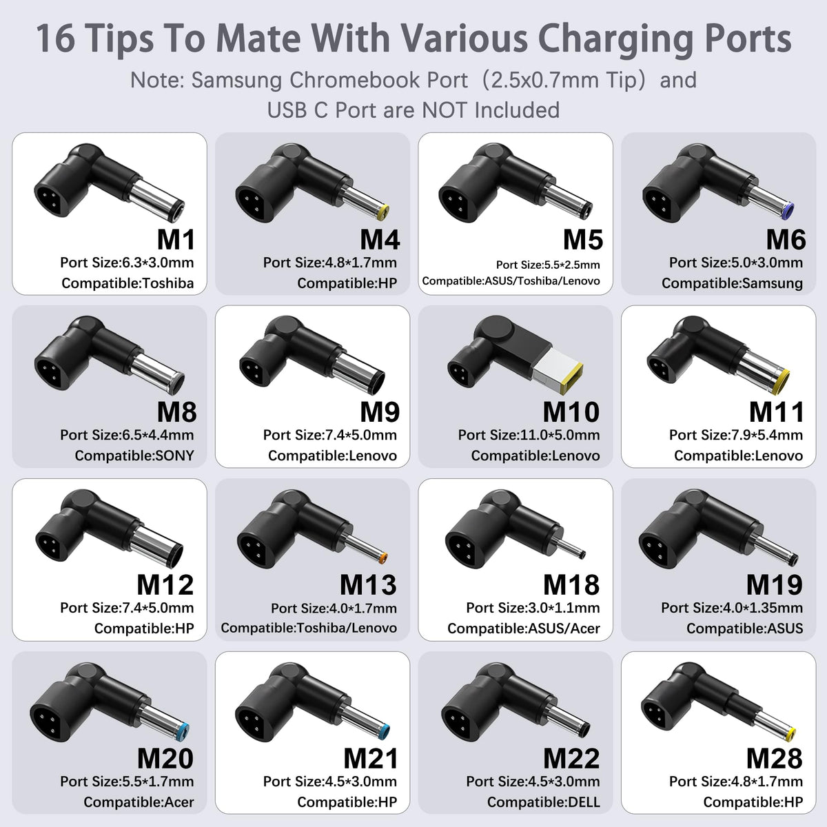 FJEZCHN charger compatible with Dell, HP, Lenovo, Acer, Asus