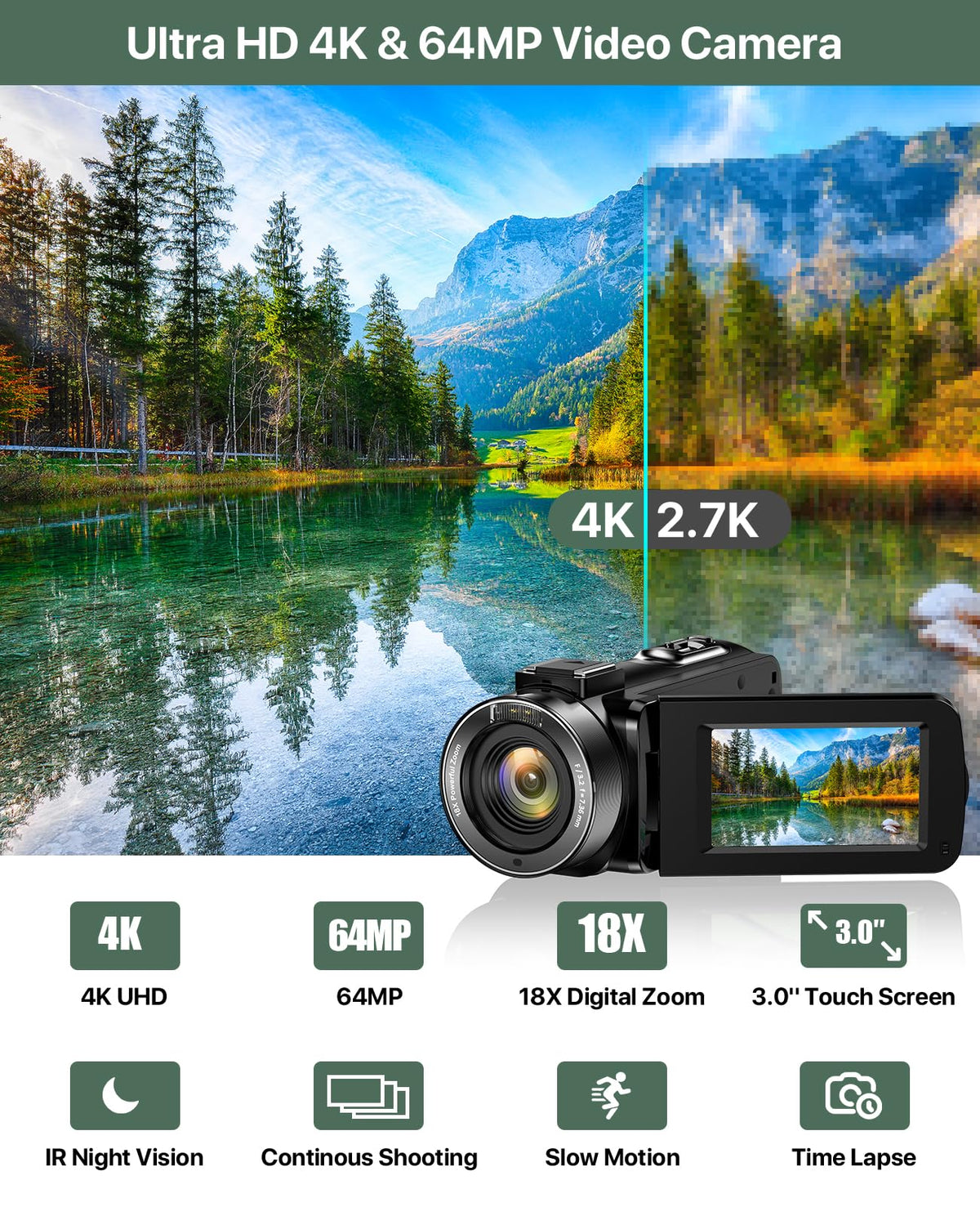 FJFJOPK 4K camera side handling for stabilized shots during travel.