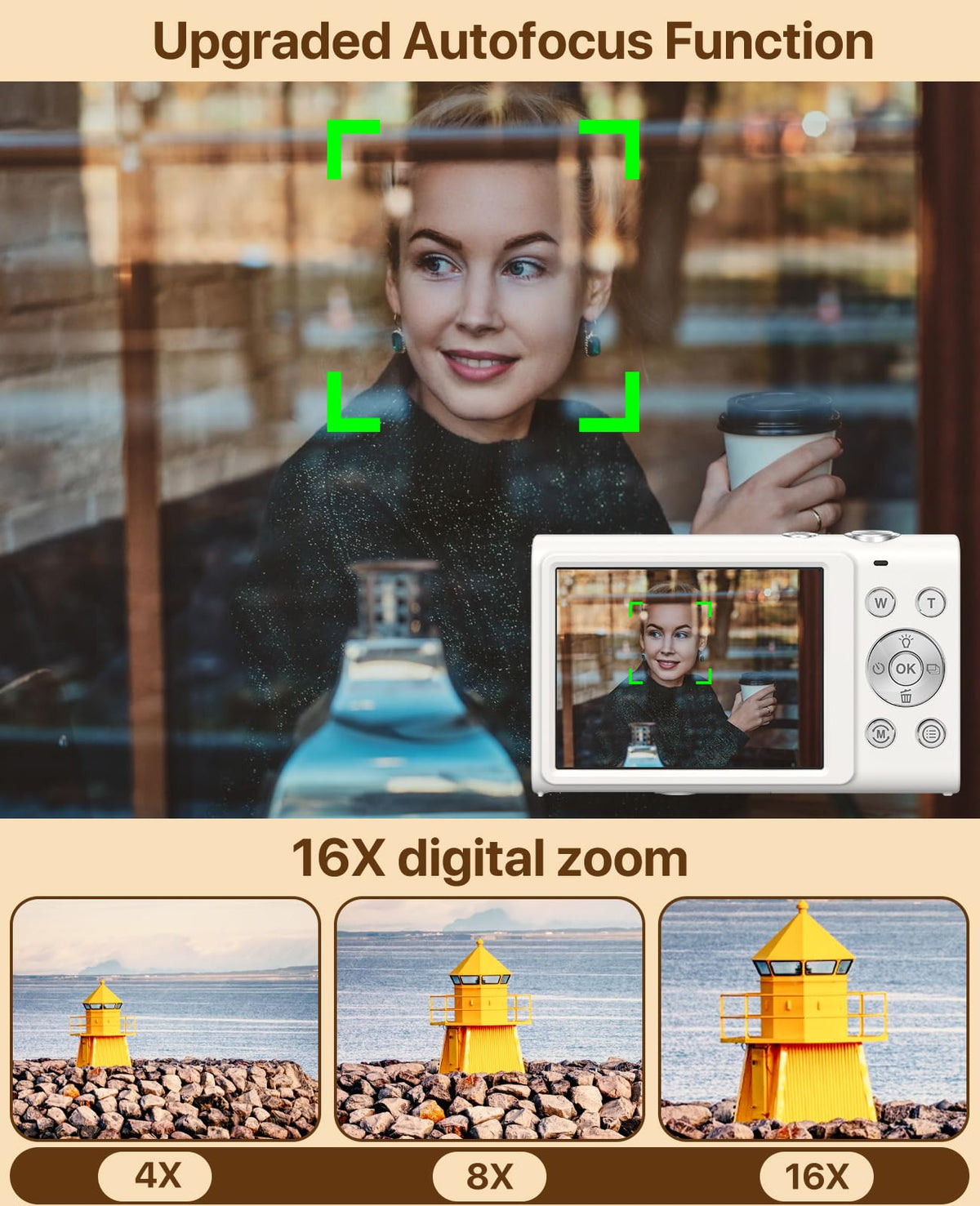 FJFJOPK compact camera pocket-sized design for teens and beginners.
