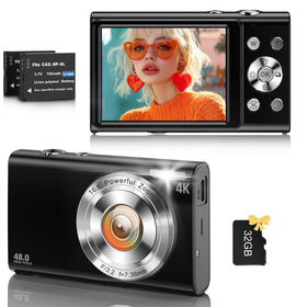 FJFJOPK digital camera with 4K video and 48MP sensor for vivid travel photos.