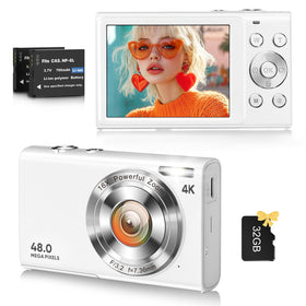 FJFJOPK digital camera front view highlights 4K video capability for creators.