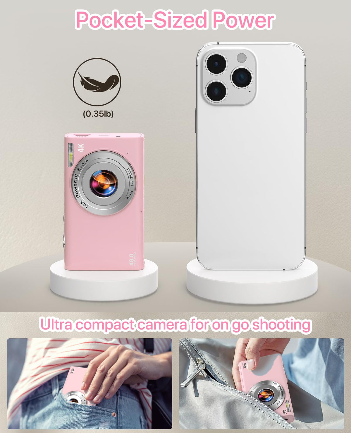 FJFJOPK compact pocket camera ready for everyday shoots