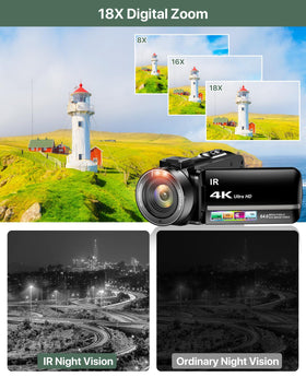 FJFJOPK night vision setup enabling low-light vlogs and indoor event coverage.