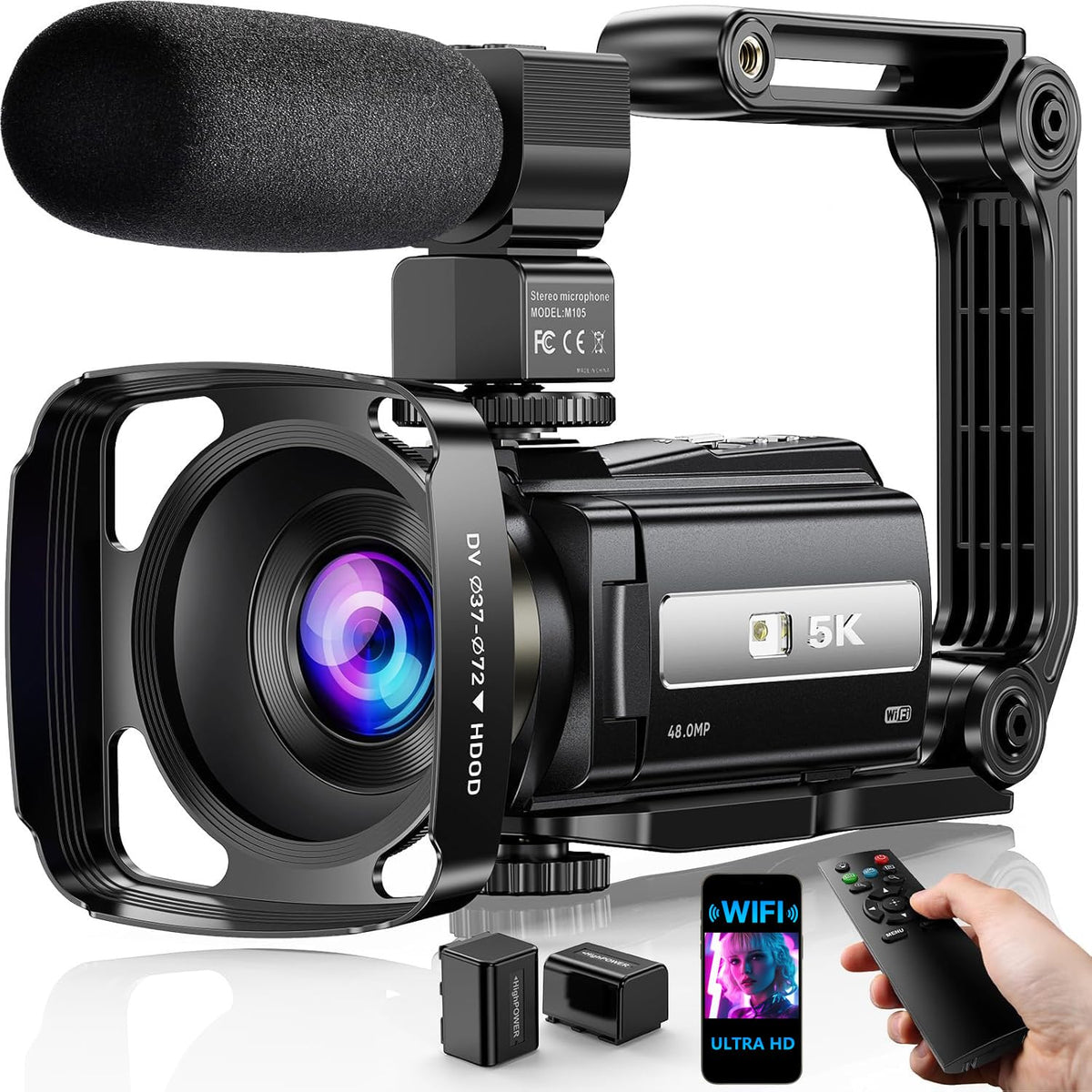 FJFJOPK video camera captures 5K UHD footage for family memories.
