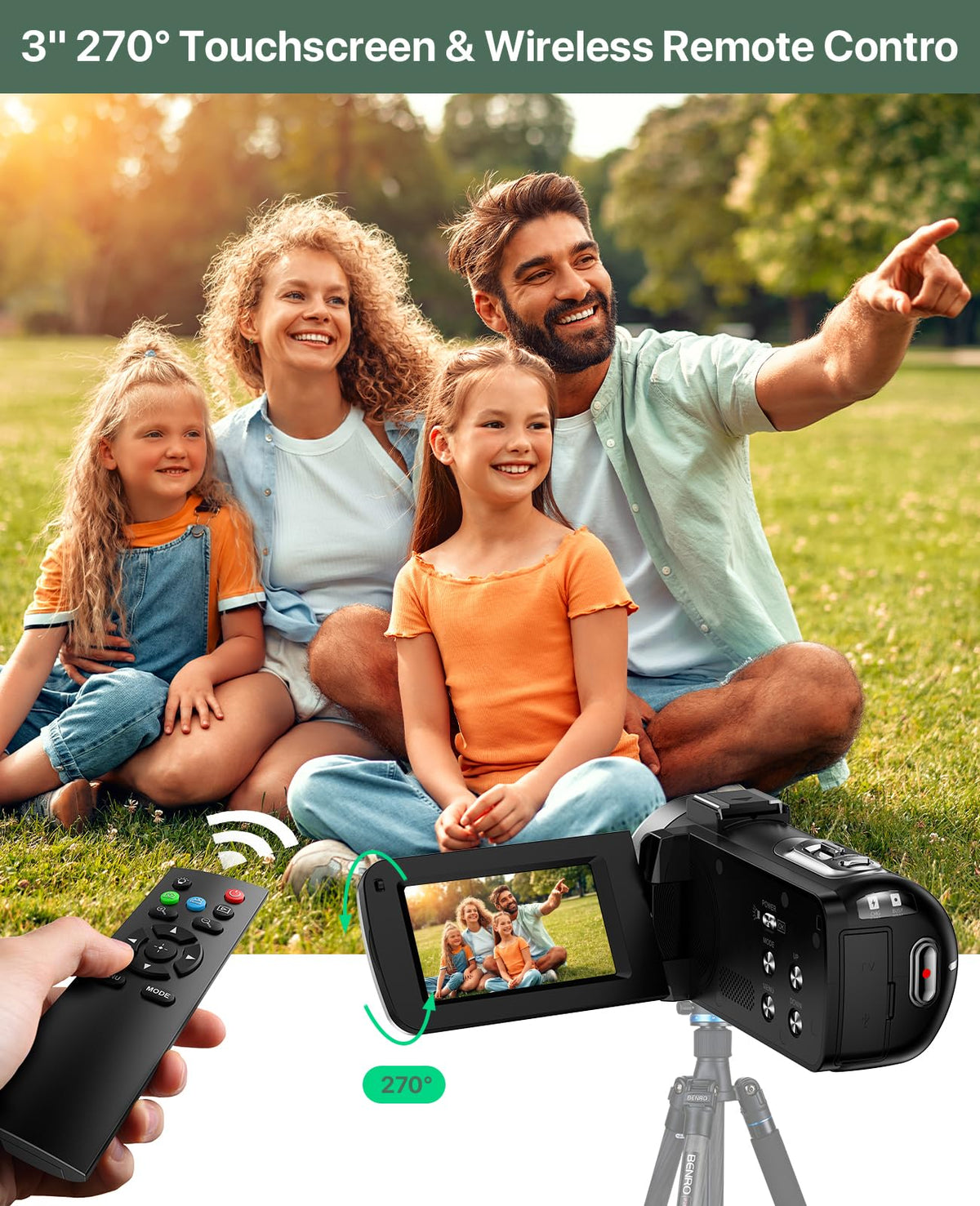 FJFJOPK wireless remote control enables hands-free shooting from any angle.