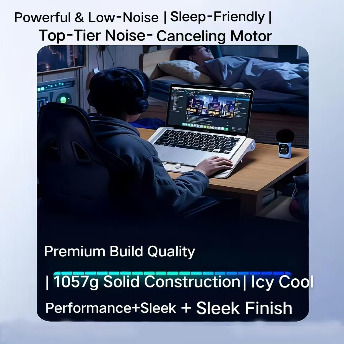 Fjolsaz deep-blue LED illumination accentuating aesthetics and operational status
