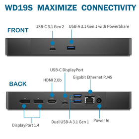 FKA Dell WD19S dual 4K output setup demonstrating dual-monitor capability.