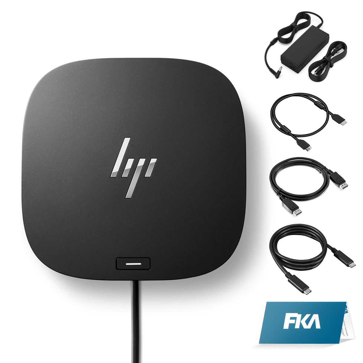 FKA HP G5 docking station with dual-monitor setup for enhanced productivity