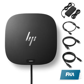 FKA HP G5 docking station with dual-monitor setup for enhanced productivity