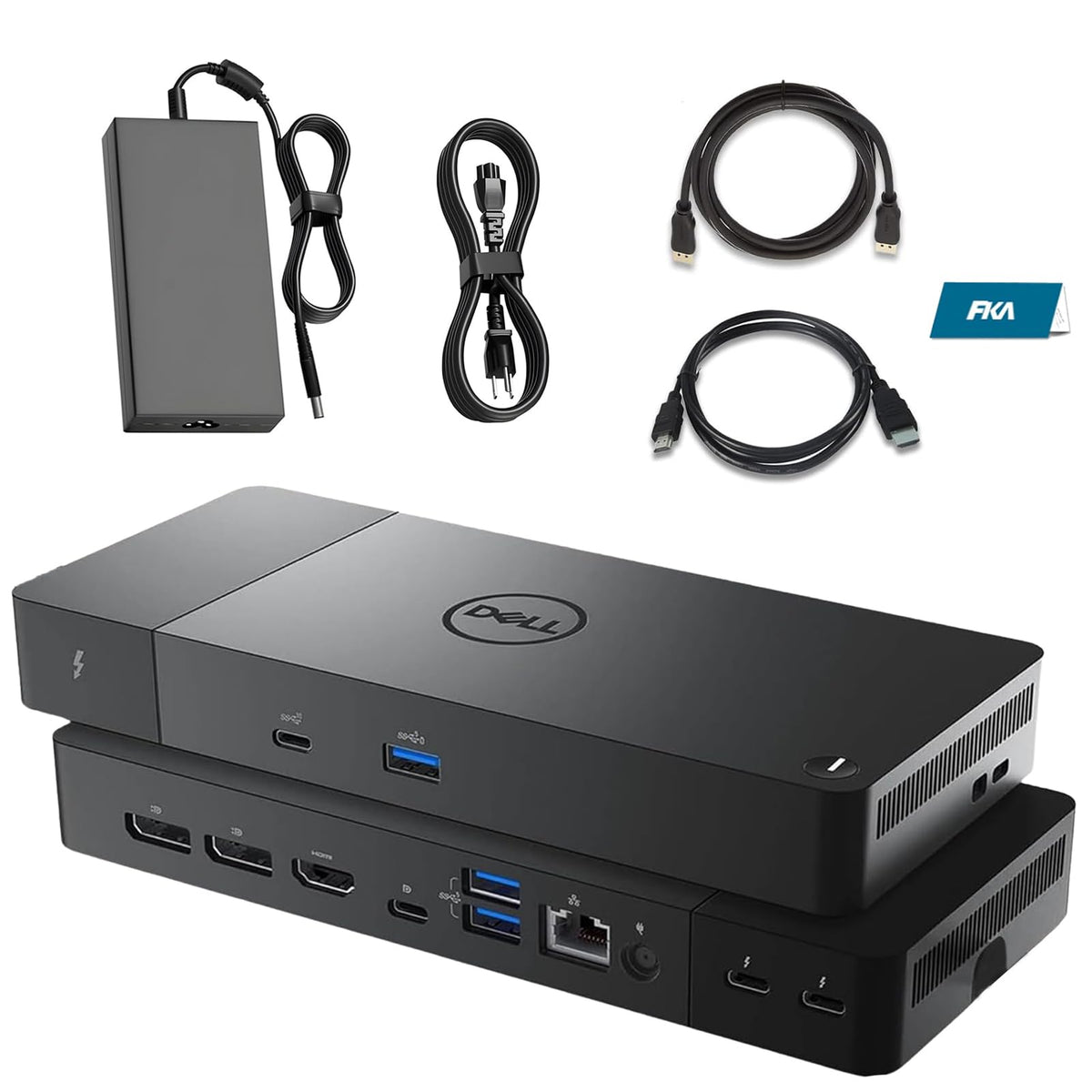FKA WD22TB4 Dell Dock front view showing sleek design for efficient workspace setup