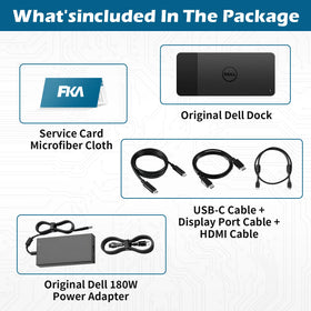 FKA WD22TB4 Dell Dock powered-on demonstration with accessible power and ports