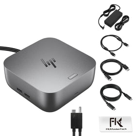 FKAfusiontech HP Dock dual-monitor setup for enhanced multitasking and productivity.
