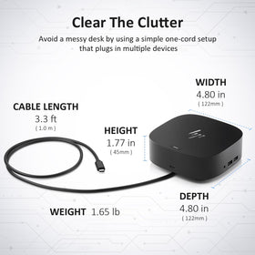 FKAfusiontech HP G5 Dock included cables simplify setup.