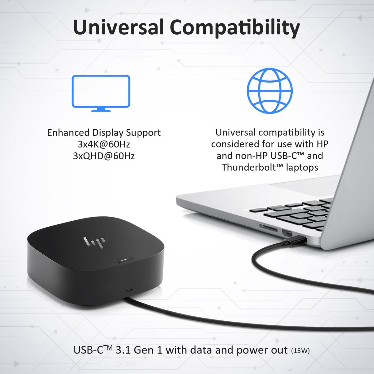 FKAfusiontech HP G5 Dock packaging with cables and adapters included.