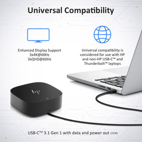 FKAfusiontech HP G5 Dock packaging with cables and adapters included.