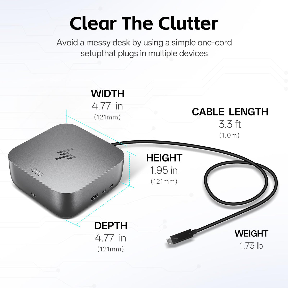 FKAfusiontech HP Thunderbolt 4 Ultra 100W Dock with included cables for quick setup