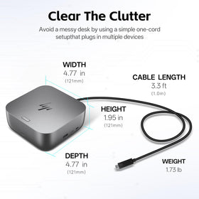 FKAfusiontech HP Thunderbolt 4 Ultra 100W Dock with included cables for quick setup