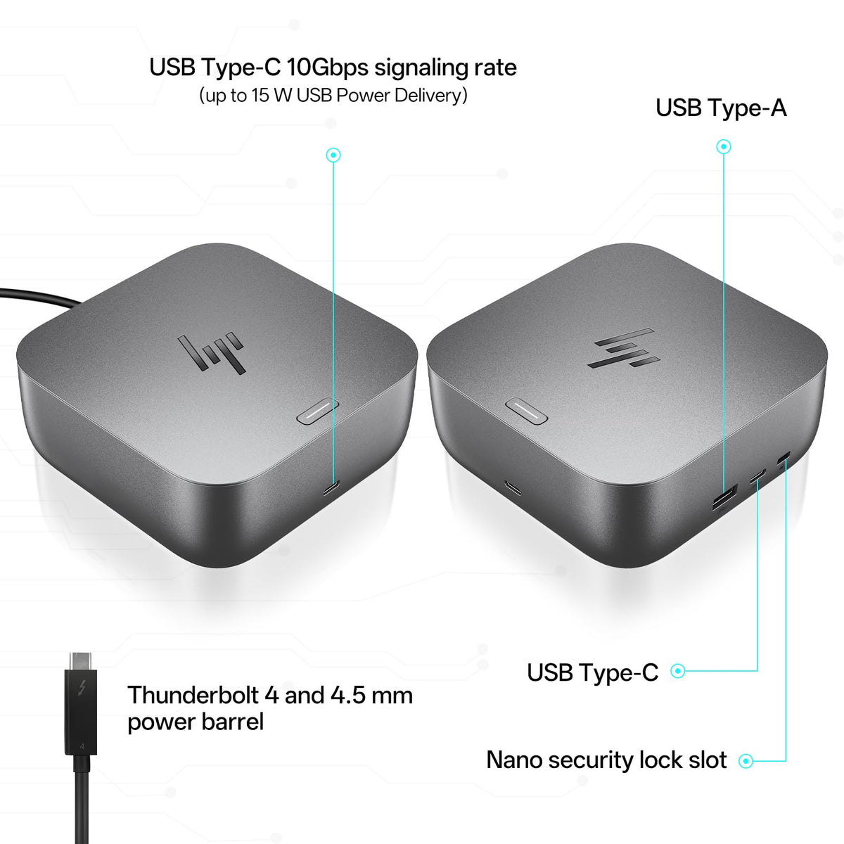 FKAfusiontech HP Thunderbolt 4 Ultra 100W Dock in use with dual monitors for multitasking