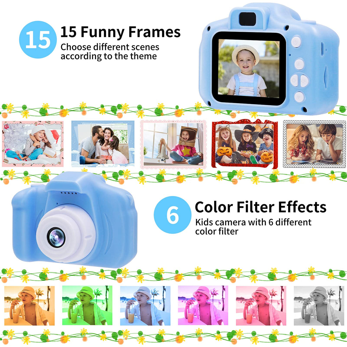 FKATEEN kids camera includes accessories bundle for easy setup