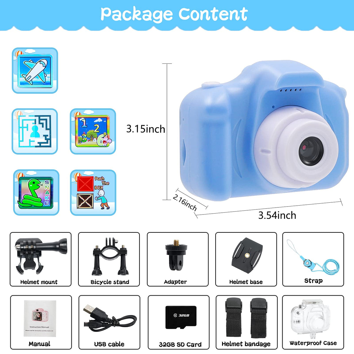 FKATEEN kids camera gift packaging ideal for holidays and birthdays