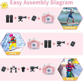FKATEEN kids camera waterproof case closeup shows protective housing for splashy play