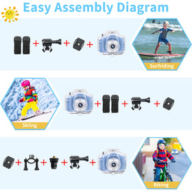 FKATEEN kids camera waterproof case protecting against splashes and depths