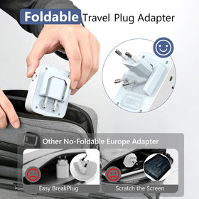 FlashSonic foldable travel adapter showing its slim, space-saving design.