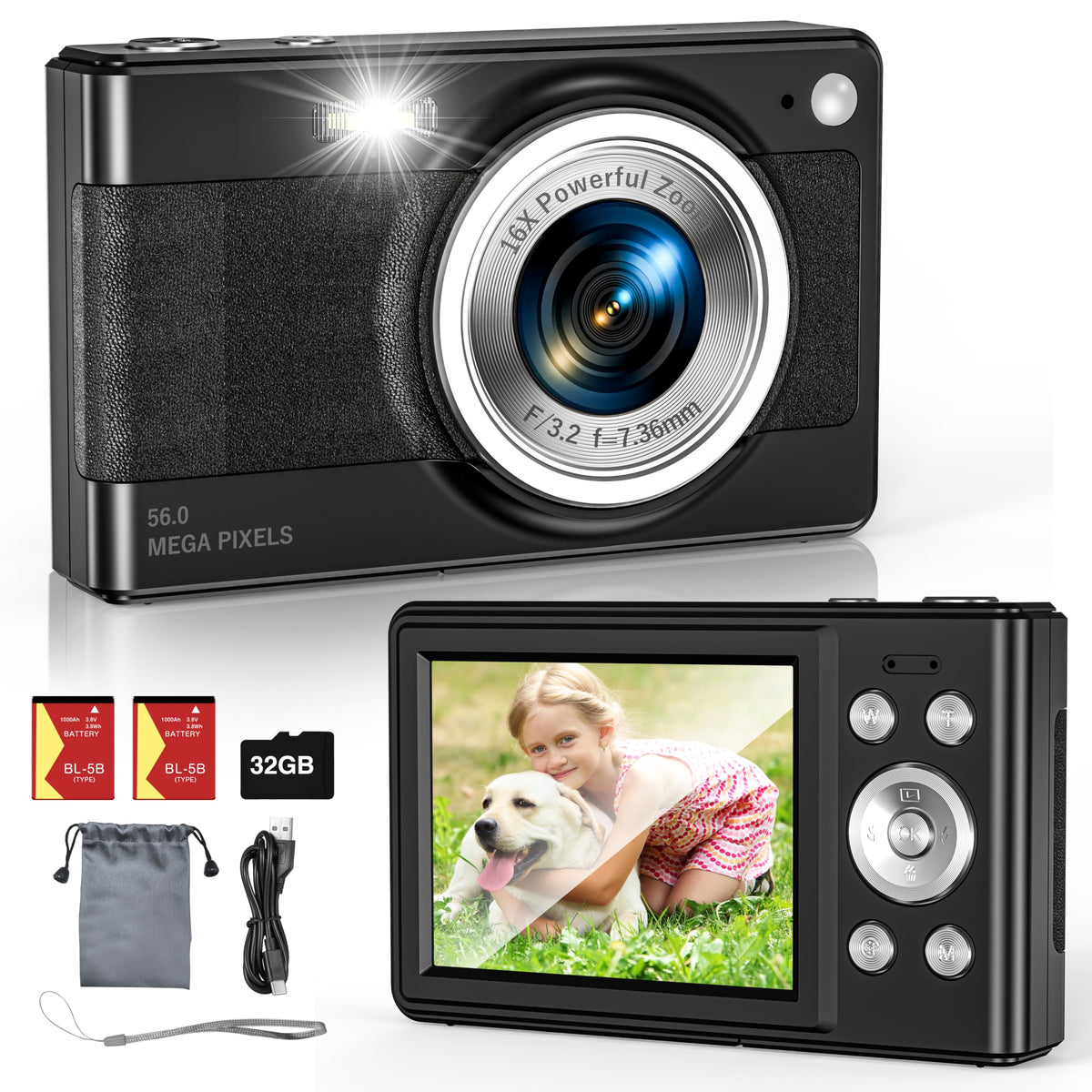 Fleafer upgrade digital camera 56MP delivers vivid kid-friendly image quality.