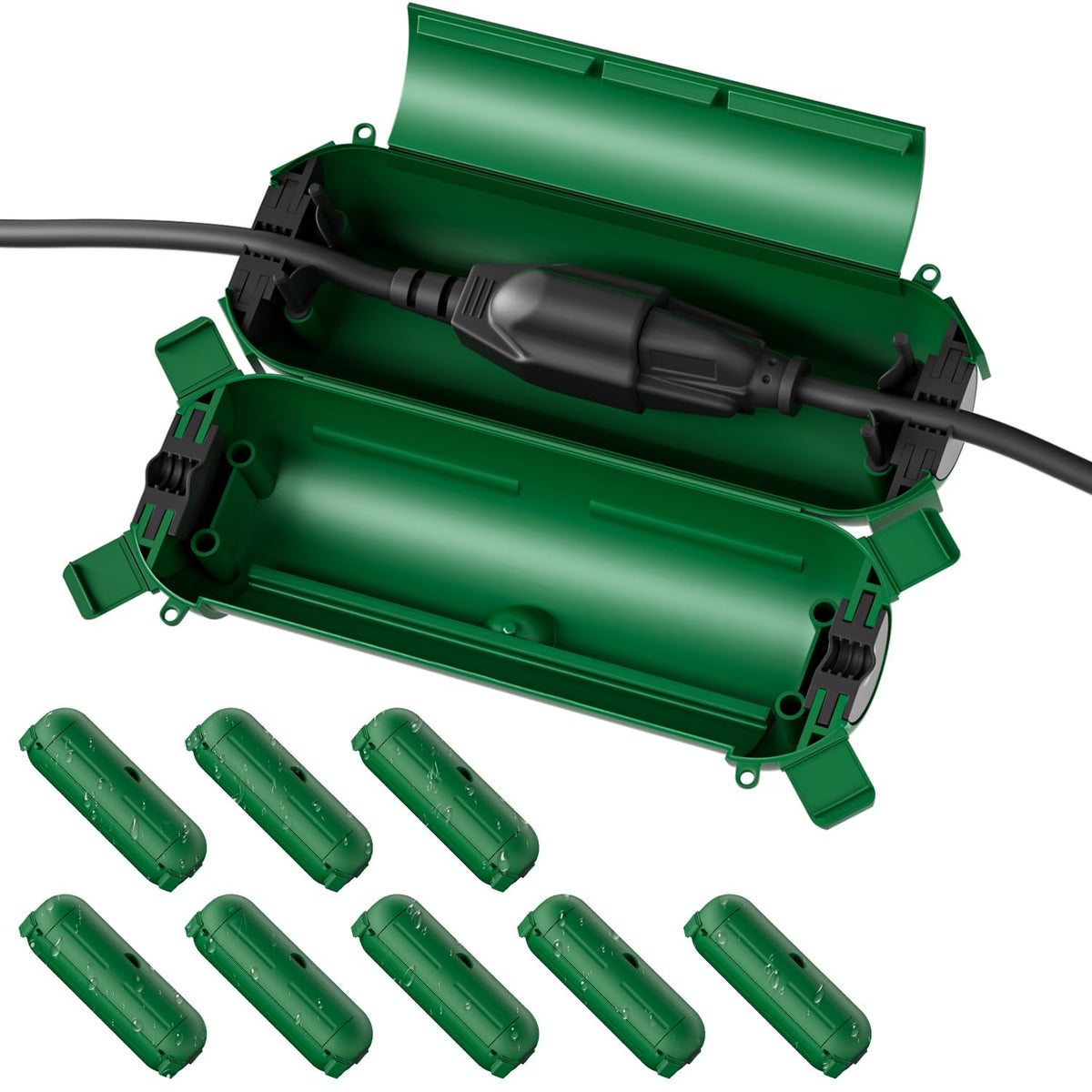 Flemoon front view of weatherproof box protecting connections outdoors